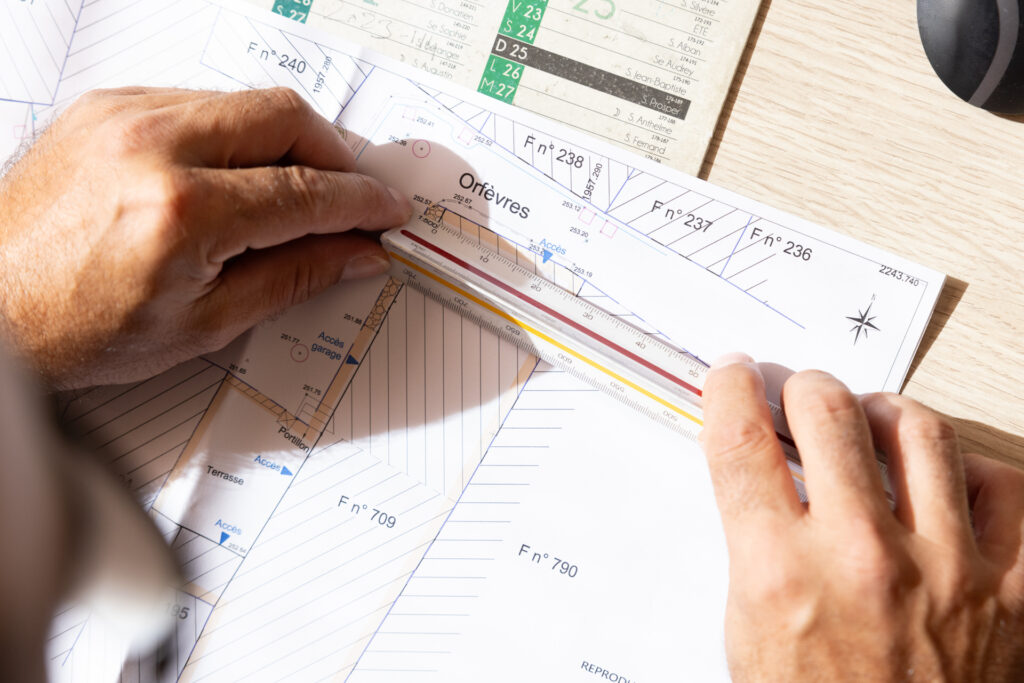 plan et règle pour mesurer